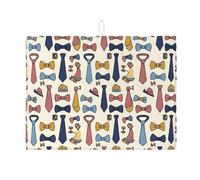 Tappetino scolapiatti con papillon per bancone della cucina, design formale colorato, assorbente, tappetino scolapiatti in microfibra per tutto l'anno 45,7 x 61 cm