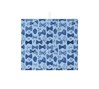 Tappetino scolapiatti con papillon per bancone della cucina, tappetino assorbente blu per scolapiatti moderno, in microfibra, per proteggere il bancone della cucina, 40,6 x 45,7 cm