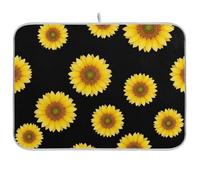 Tappetino scolapiatti con petali di girasoli gialli, 45,7 x 61 cm, tappetino assorbente reversibile per scolapiatti da cucina