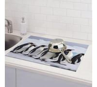 Tappetino scolapiatti con pinguini antartide per bancone della cucina, tappetino assorbente in microfibra reversibile, lavabile, 45,7 x 61,7 cm, facile da pulire, per decorare la casa, la cucina, la