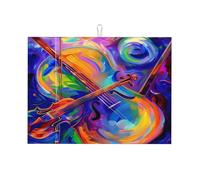Tappetino scolapiatti con pittura a olio colorata violino assorbente per scolapiatti per bancone della cucina, tappetino scolapiatti antiscivolo, 45,7 x 61 cm