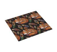 Tappetino scolapiatti con piume di volpe tribale, tappetino assorbente per cucina, tappetino scolapiatti natalizio da 40,6 x 45,7 cm, con anello per appendere i piatti
