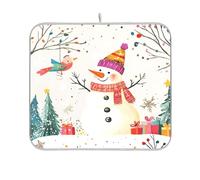 Tappetino scolapiatti con pupazzo di neve di Natale tappetino scolapiatti per cucina tappetino sotto scolapiatti tappetino resistente al calore 16 x 18