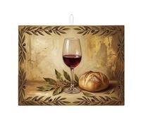 Tappetino scolapiatti con ramo di ulivo per bancone della cucina, tappetino assorbente per scolapiatti dorato, tappetino rustico in microfibra per asciugare la zona pranzo, 45 x 61 cm