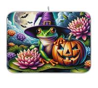 Tappetino scolapiatti con rana strega, reversibile, tappetino scolapiatti da cucina, 40,6 x 45,7 cm