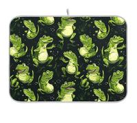 Tappetino scolapiatti con rane nella notte, tappetino scolapiatti per cucina, scolapiatti opaco, resistente al calore, 45,7 x 61,7 cm