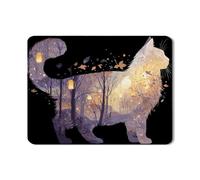Tappetino scolapiatti con sagoma di gatto, per bancone della cucina, foresta incantata, in gomma assorbente, tappetino scolapiatti in pelle PU autunnale per decorazione bancone della cucina, 45,7 x 61