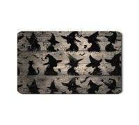 Tappetino scolapiatti con sagoma di strega per bancone della cucina, tappetino scolapiatti in gomma assorbente per Halloween, tappetino scolapiatti autunnale in pelle PU, 30,5 x 50,8 cm