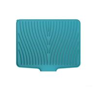 Tappetino scolapiatti con scanalature uniche per un facile drenaggio dell'acqua, in silicone (verde)