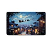 Tappetino scolapiatti con scena natalizia per bancone della cucina, accogliente tappetino in gomma assorbente invernale per scolapiatti in pelle PU, 30,5 x 50,8 cm