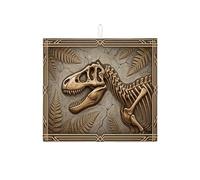 Tappetino scolapiatti con scheletro di dinosauro, per bancone della cucina, tappetino assorbente vintage marrone fossile, tappetino scolapiatti in microfibra con natura antica 40,6 x 45,7 cm
