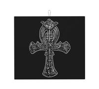 Tappetino scolapiatti con simbolo dell'occhio di Horus e del dio egiziano Ankh, 16" x 18", protezione assorbente in microfibra per piano di lavoro della cucina, tappetino multiuso per scolapiatti e la