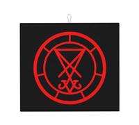 Tappetino scolapiatti con simbolo satanico del satanismo, 40,6 x 45,7 cm, assorbente, in microfibra, per piano di lavoro della cucina, multiuso, per scolapiatti, nero