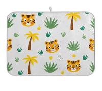 Tappetino scolapiatti con simpatiche facce di tigre, tappetino da bar per cucina, bancone della casa, decorazione per la casa, 45,7 x 61 cm