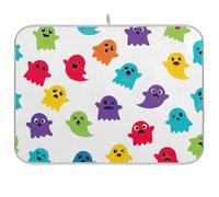 Tappetino scolapiatti con simpatici mostri di Halloween, tappetino assorbente per piatti reversibile, 45,7 x 61 cm