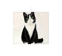 Tappetino scolapiatti con simpatico gatto per bancone della cucina, tappetino assorbente per scolapiatti a forma di animale dei cartoni animati, tappetino colorato in microfibra per bancone della