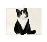 Tappetino scolapiatti con simpatico gatto per bancone della cucina, tappetino assorbente per scolapiatti a forma di animale dei cartoni animati, tappetino colorato in microfibra per bancone della