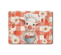 Tappetino scolapiatti con simpatico maialino in stile cartone animato, decorazione per cucina, fantasia floreale astratta, assorbente, tappetino scolapiatti in gomma per la primavera e l'estate