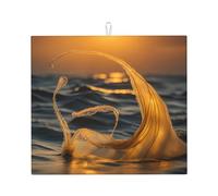 Tappetino scolapiatti con stampa a coda di sirena per cucina, assorbente, riutilizzabile, per lavello, utensili da tavolo