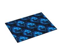 Tappetino scolapiatti con stampa a forma di testa di lupo con fulmini e fiamma blu, in microfibra, super assorbente, per bancone della cucina, 45,7 x 61 cm, facile da pulire, decorazione per la casa