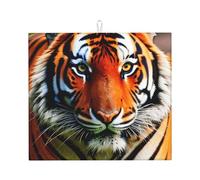 Tappetino scolapiatti con stampa a righe tigre arancione per cucina, assorbente, riutilizzabile, per lavello, utensili da tavolo