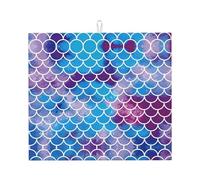 Tappetino scolapiatti con stampa a squame di pesce sirena per cucina assorbente riutilizzabile tappetino lavello rack utensili tavolo