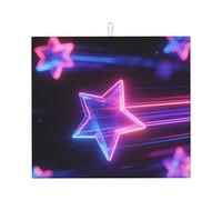Tappetino scolapiatti con stampa a stelle al neon, grande tappetino assorbente per scolapiatti da cucina per bancone