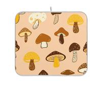 Tappetino scolapiatti con stampa animalier, ad asciugatura rapida, grande, tappetino per asciugare i piatti, tappetino da cucina, colore: marrone fungo, 45,7 x 61 cm