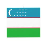 Tappetino scolapiatti con stampa bandiera della Repubblica dell'Uzbekistan, per scolapiatti pieghevole, antiscivolo, ad asciugatura rapida, assorbente per piano di lavoro della cucina