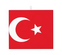 Tappetino scolapiatti con stampa bandiera della Turchia per cucina, assorbente, riutilizzabile, per lavello, utensili da tavolo