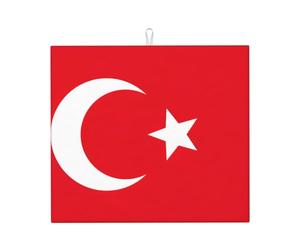 Tappetino scolapiatti con stampa bandiera della Turchia per cucina, assorbente, riutilizzabile, per lavello, utensili da tavolo