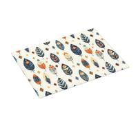 Tappetino scolapiatti con stampa colorata con foglie di piuma, per bancone della cucina, 45,7 x 61 cm, in microfibra assorbente, tappetino antiscivolo per scolapiatti con anello per appendere