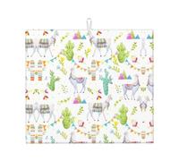 Tappetino scolapiatti con stampa di alpaca e cactus, con stampa di montagna, per cucina, estetico, assorbente, facile da pulire