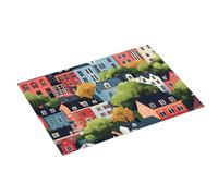Tappetino scolapiatti con stampa di città dei cartoni animati, in microfibra, super assorbente, per bancone della cucina, 45,7 x 61 cm, facile da pulire, decorazione per la casa