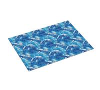 Tappetino scolapiatti con stampa di delfini blu oceano, super assorbente, in microfibra, grande tappetino scolapiatti per bancone della cucina, 45,7 x 61 cm, facile da pulire, decorazione per la casa