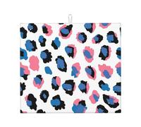 Tappetino scolapiatti con stampa di giraffa colorata, tappetino assorbente per bancone della cucina, tappetino da caffè con pelle di leopardo, protezione per piatti con anello per appenderlo, 40,6 x