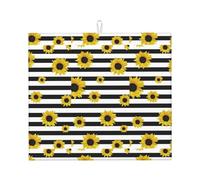 Tappetino scolapiatti con stampa di girasoli alla moda per cucina, assorbente, riutilizzabile, per lavello, utensili da tavolo