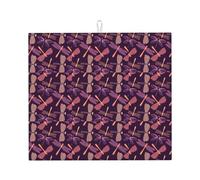 Tappetino scolapiatti con stampa di libellule viola per cucina, assorbente, riutilizzabile, per lavello, utensili da tavolo