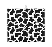 Tappetino scolapiatti con stampa di mucca, in microfibra, per bancone della cucina, super assorbente, lavabile in lavatrice, 40,6 x 45,7 cm