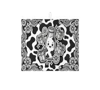 Tappetino scolapiatti con stampa di mucca, per bancone della cucina, tappetino assorbente per bottiglie di latte, in microfibra, motivo floreale vintage, 40,6 x 45,7 cm