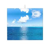 Tappetino scolapiatti con stampa di nuvole bianche, grande tappetino assorbente per scolapiatti da cucina per bancone