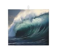 Tappetino scolapiatti con stampa di onde grandi sul mare, grande tappetino assorbente per scolapiatti da cucina per bancone