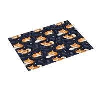 Tappetino scolapiatti con stampa di volpe addormentata, super assorbente, in microfibra, grande, per bancone della cucina, 45,7 x 61 cm, facile da pulire, decorazione per la casa