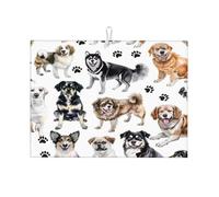 Tappetino scolapiatti con stampa di zampa di cane, assorbente, tappetino scolapiatti per bancone della cucina, tappetino antiscivolo per scolapiatti 45,7 x 61 cm