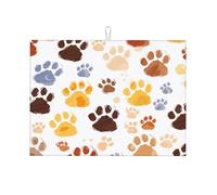 Tappetino scolapiatti con stampa di zampa di cane e gatto, assorbente, per bancone della cucina, antiscivolo, 45,7 x 61 cm