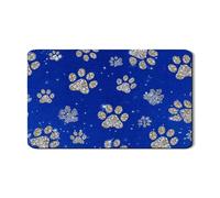 Tappetino scolapiatti con stampa di zampa glitterata per bancone della cucina, motivo animale blu, in gomma assorbente, tappetino scolapiatti divertente in pelle PU per gli amanti degli animali, 30,5