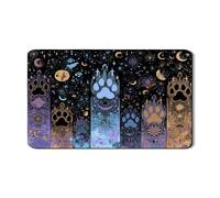 Tappetino scolapiatti con stampa di zampe cosmiche per bancone della cucina, tappetino scolapiatti in gomma assorbente notte stellata, tappetino scolapiatti a tema spaziale in pelle PU 30,5 x 50,8 cm