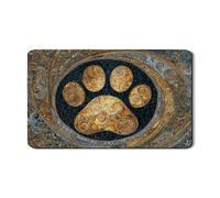 Tappetino scolapiatti con stampa di zampe, per bancone della cucina, in gomma assorbente a spirale dorata, tappetino scolapiatti per gli amanti degli animali, 30,5 x 50,8 cm