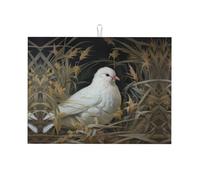 Tappetino scolapiatti con stampa erba e colomba per cucina, tappetino scolapiatti in microfibra, protezione assorbente per piano di lavoro