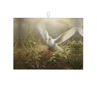 Tappetino scolapiatti con stampa erba e colomba per cucina, tappetino scolapiatti in microfibra, protezione assorbente per piano di lavoro